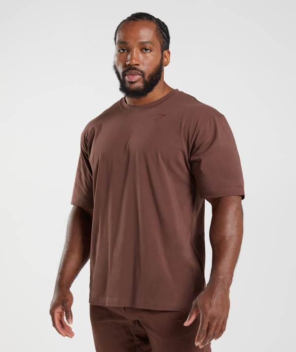 Panske Tricka Gymshark Power Ruzove Hnede | NJ7935860